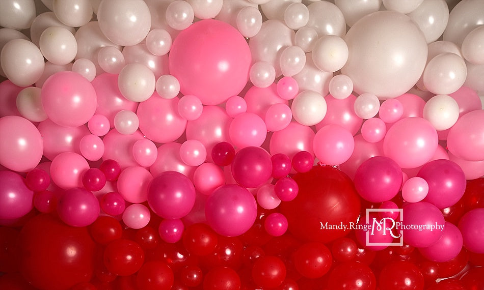 Rosegold Rouge Balloon Wall - Wrinkle Free Fabric - Photography Backdrop discount