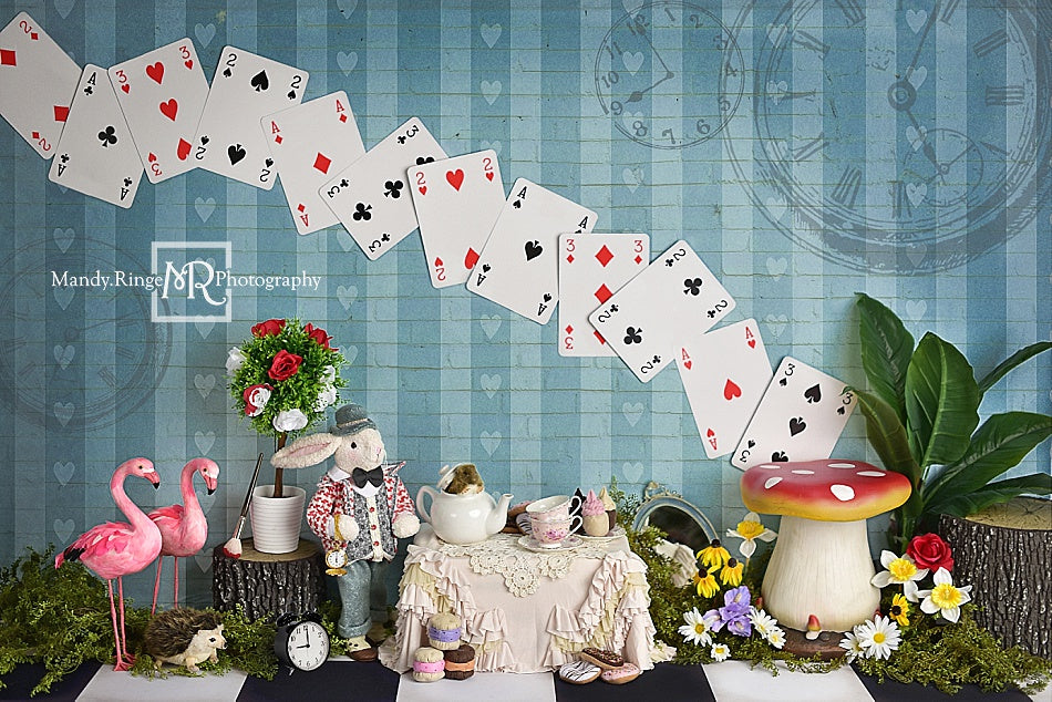 Birthday Party Set, Personalized Alice in Wonderland Backdrop