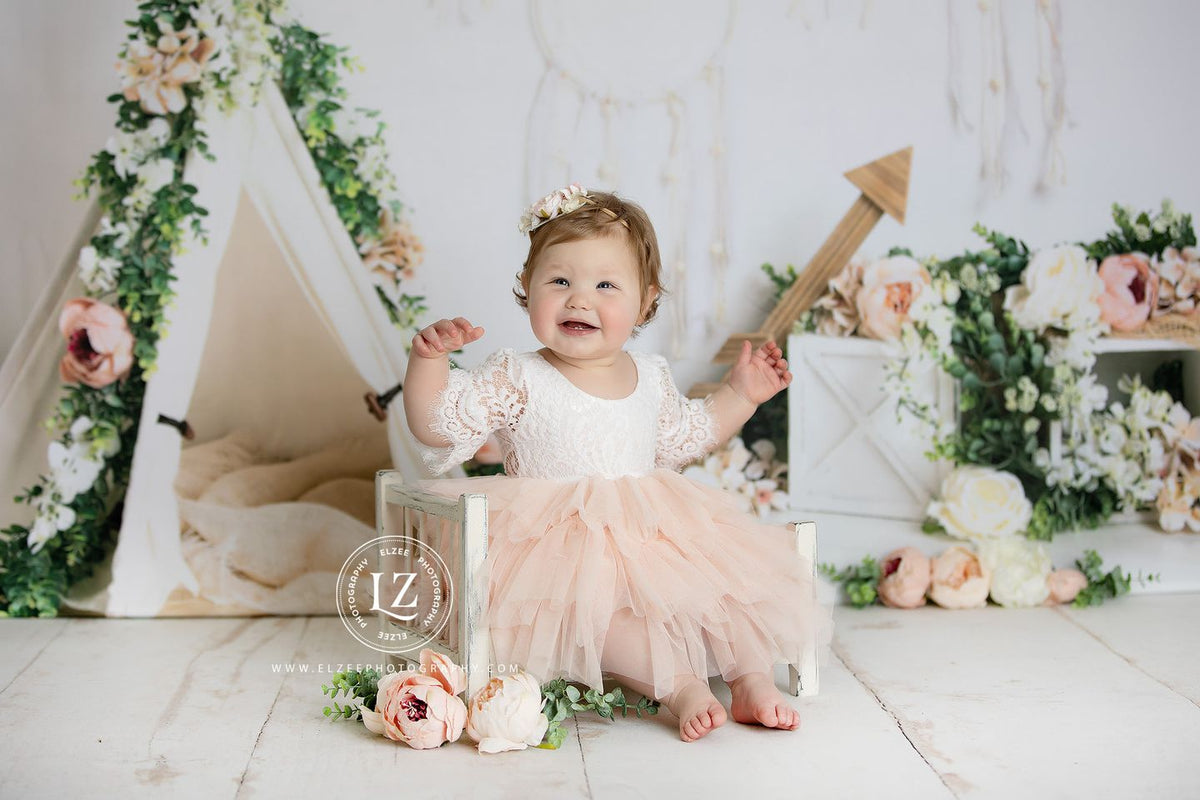 Kate Mother's Day Boho Teepee Spring Backdrop Designed by Megan Leigh