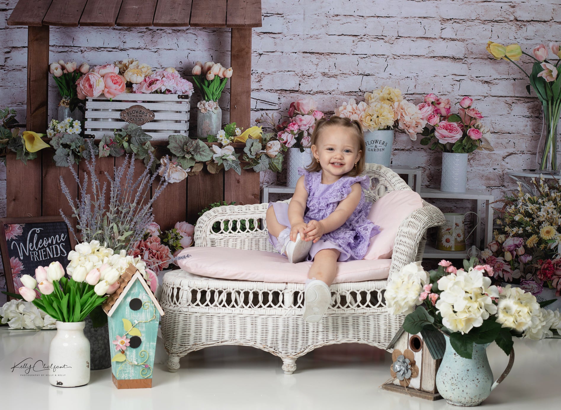 Kate Flower Market Brick Wall Spring Mother's Day Backdrop Designed By Rose Abbas - Kate Backdrop