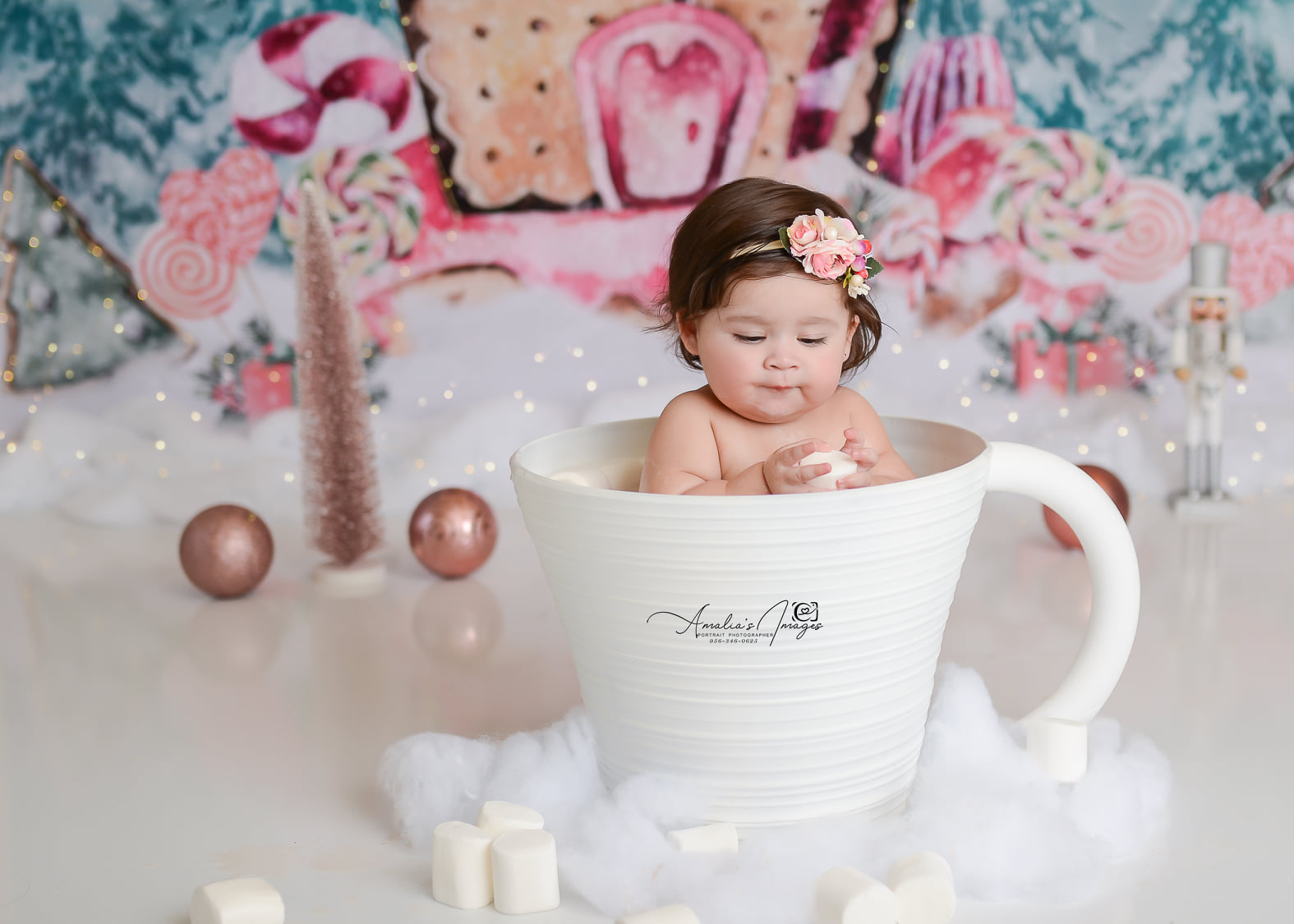 Hot Cocoa/Gingerbread factory Photography Prop 6-12 months