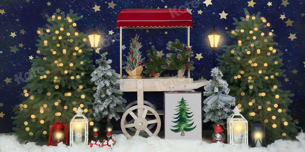Kate Christmas Trees For Sale Backdrop Snow Winter Designed by Emetselch - Kate Backdrop