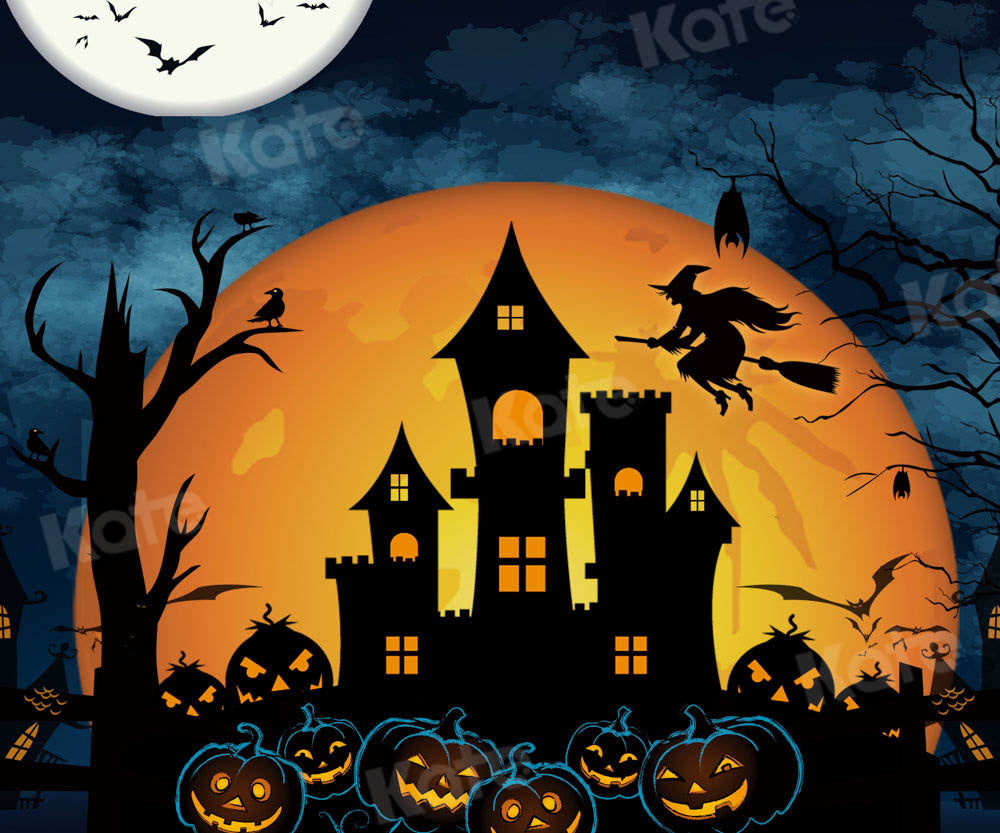 Kate Halloween Night Backdrop Castle Designed by Chain Photography - Kate Backdrop
