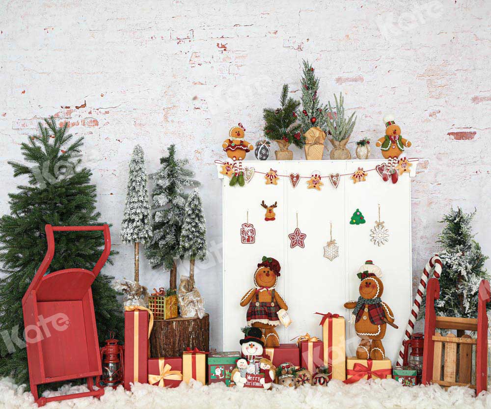 Kate Christmas Gifts Backdrop Snow Winter Designed by Emetselch - Kate Backdrop