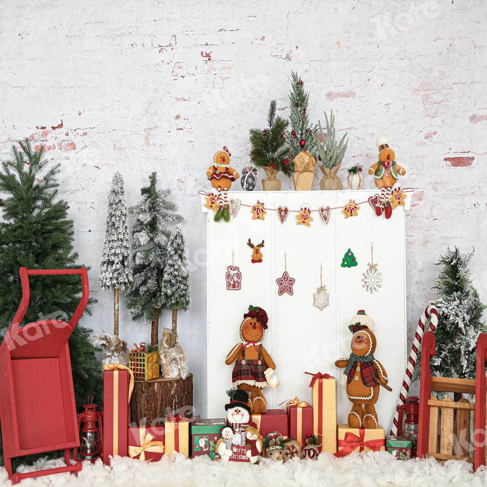 Kate Christmas Gifts Backdrop Snow Winter Designed by Emetselch - Kate Backdrop