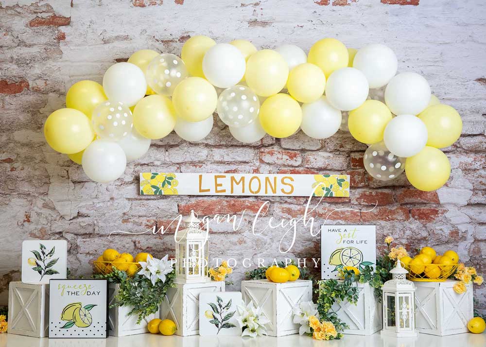Kate Cake Smash Backdrop Lemons Designed by Megan Leigh Photography - Kate Backdrop