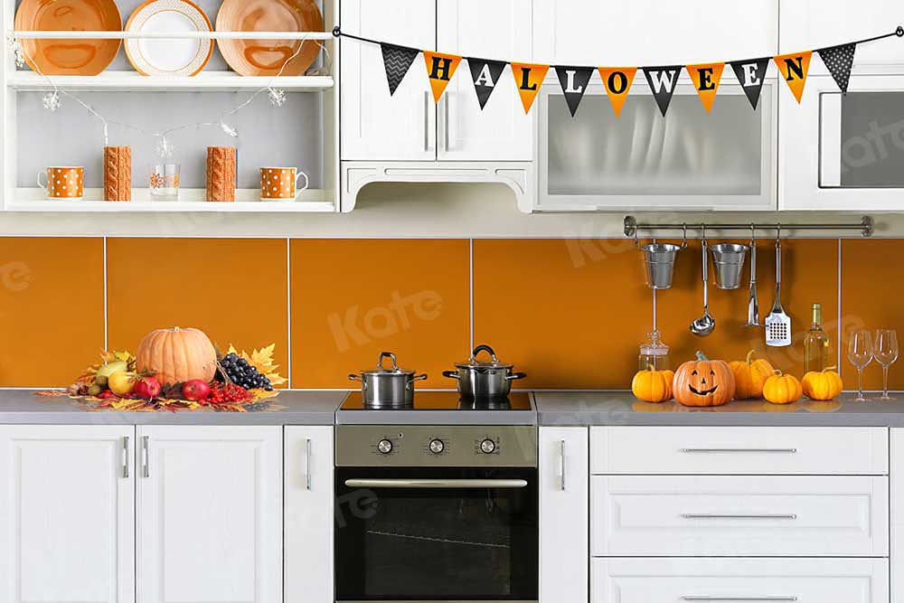 Kate Autumn Thanksgiving Day Kitchen Backdrop Fall for Photography - Kate Backdrop